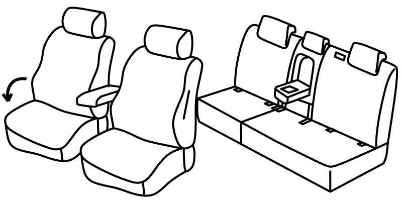 Set coprisedili Superior - Grigio/Nero - compatibile per Volkswagen Tiguan (05/16>11/23) Comfortline, Allspace - Volkswagen Tiguan Allspace (06/17>01/25)