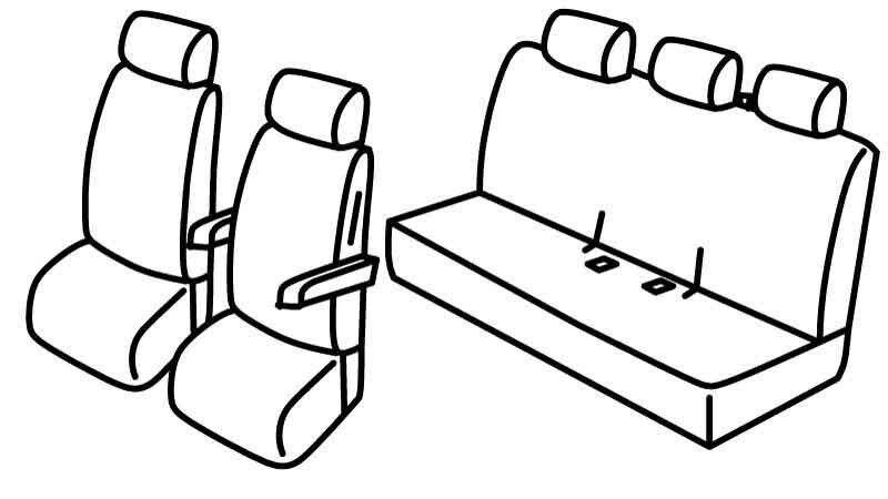 Set coprisedili Superior - Grigio/Nero - compatibile per Volkswagen Multivan T6 (08/15>12/19)