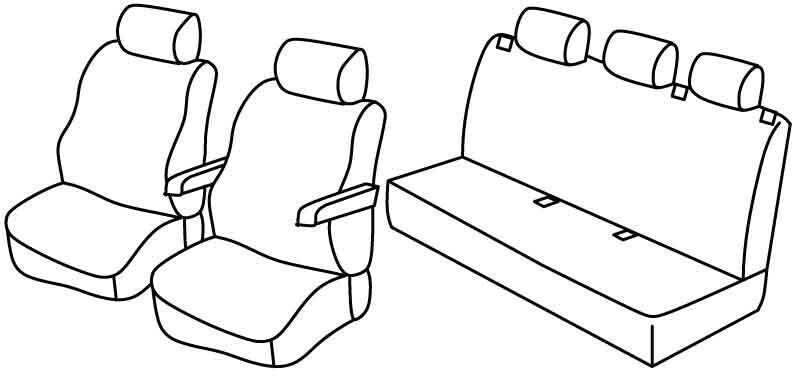 Set coprisedili Superior - Grigio/Nero - compatibile per Volkswagen Crafter (01/17>)