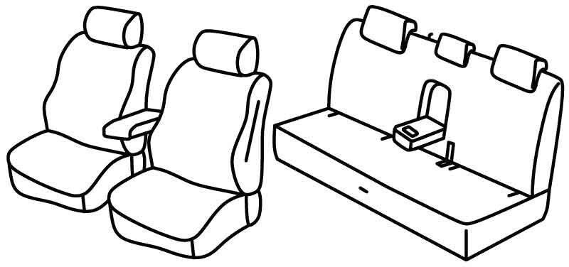 Set coprisedili Superior - Beige - compatibile per Volkswagen Amarok (11/23>) Aventura