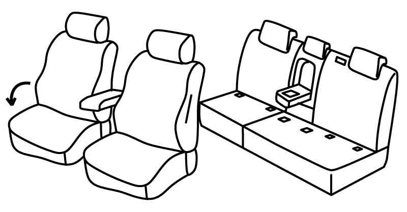 Set coprisedili Superior - Nero/Rosso - compatibile per Volkswagen Tiguan (05/16>11/23) Comfortline