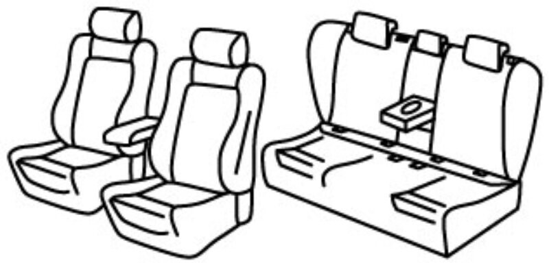 Set coprisedili Superior - Beige - compatibile per Volkswagen Passat Variant (11/14>11/23) Comfortline, Highline