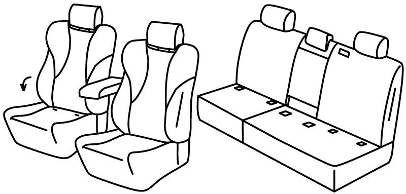 Set coprisedili Superior - Grigio/Nero - compatibile per Volkswagen Tiguan (12/23>) Life