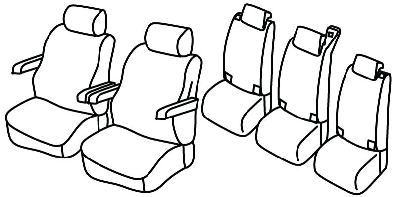 Set coprisedili Superior - Nero/Grigio - compatibile per Volkswagen Multivan T7 (09/22>)