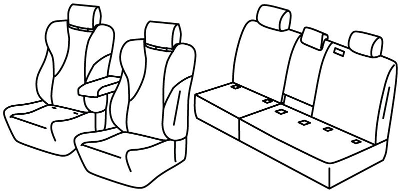 Set coprisedili Superior - Nero/Blu - compatibile per Volkswagen Tiguan (12/23>)