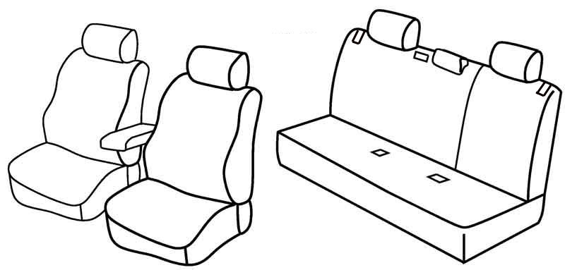 Set coprisedili Superior - Nocciola - compatibile per Volvo V40 (09/12>05/20) - Volvo V40 Cross Country (01/13>05/20)