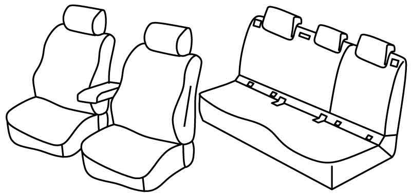 Set coprisedili Superior - Nero/Blu - compatibile per Volvo XC40 (10/17>)