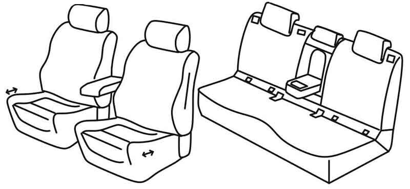 Set coprisedili Superior - Nero/Rosso - compatibile per Volvo XC40 (10/17>) R-Design