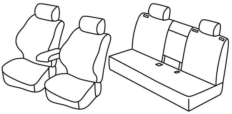 Set coprisedili Superior - Nero/Blu - compatibile per Tesla Model Y (09/19>)