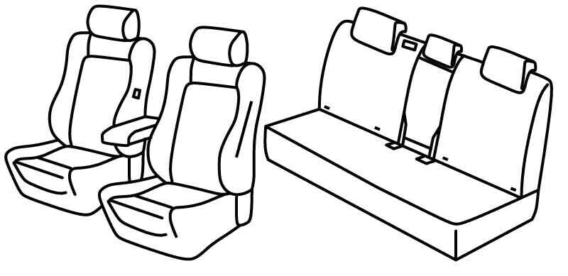 Set coprisedili Superior - Nero/Blu - compatibile per Lexus RX 5p (12/22>) 450h+