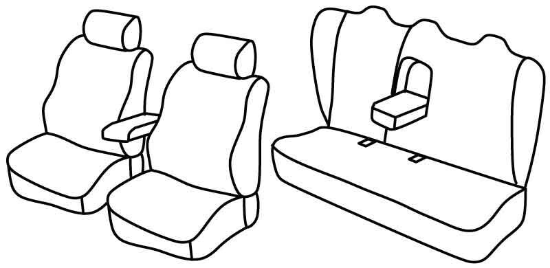 Set coprisedili Superior - Grigio/Nero - compatibile per Chrysler 300C Touring (05/05>12/10)