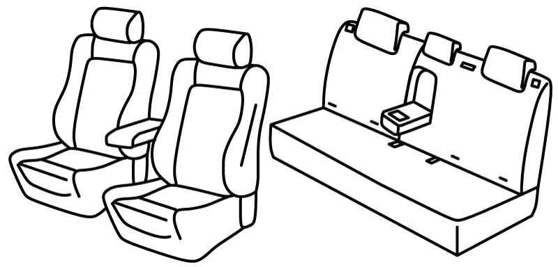 Set coprisedili Superior - Nero/Blu - compatibile per MG ZS Classic (03/21>) EV Luxury