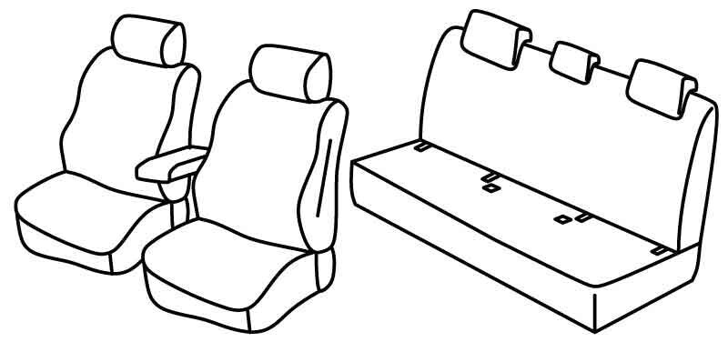 Set coprisedili Superior - Grigio/Nero - compatibile per Jaguar XE (06/15>08/24)