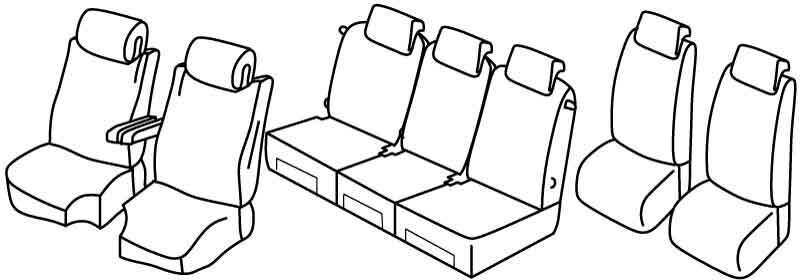 Set coprisedili Superior - Nero/Blu - compatibile per Citroen C4 Grand Picasso (10/13>05/18) Exclusive