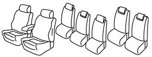 Set coprisedili Superior - Grigio/Nero - compatibile per Ford C-Max 7 (11/10>03/20)