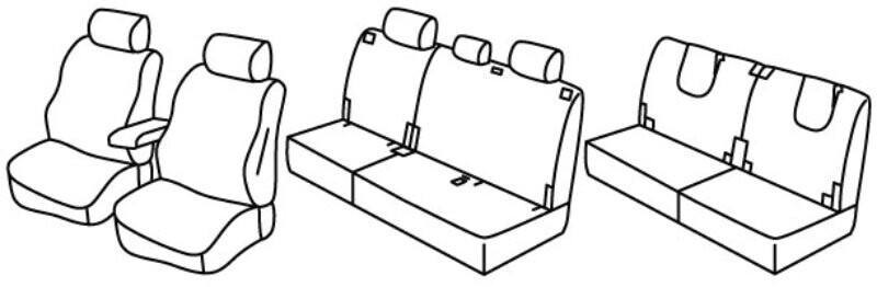 Set coprisedili Superior - Nero/Rosso - compatibile per Ford Tourneo Connect (03/22>)