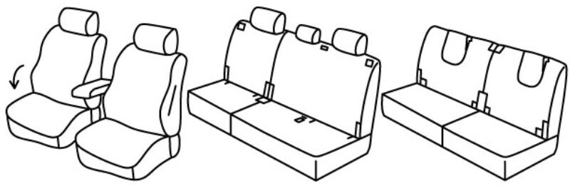 Set coprisedili Superior - Nero/Rosso - compatibile per Ford Tourneo Connect (03/22>)