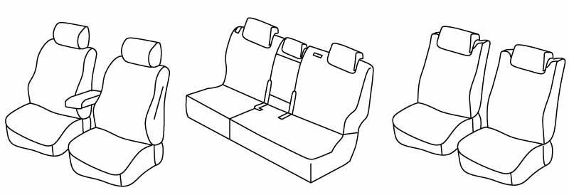 Set coprisedili Superior - Nocciola - compatibile per Hyundai Santa Fe (10/12>10/18)