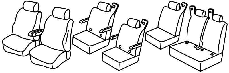 Set coprisedili Superior - Nero/Blu - compatibile per Mercedes Classe V (03/14>) dal 2019