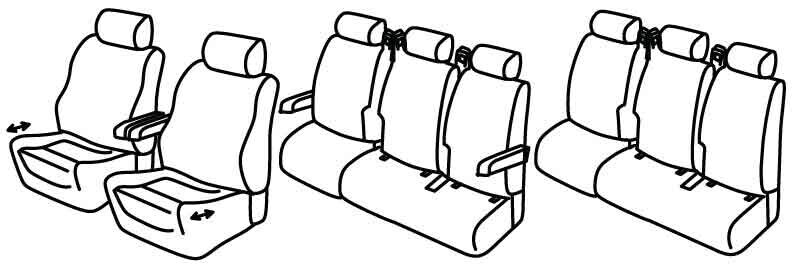 Set coprisedili Superior - Nero/Grigio - compatibile per Mercedes Vito (01/15>)
