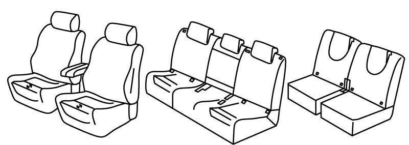 Set coprisedili Superior - Nero/Blu - compatibile per Mercedes EQB (12/21>) - Mercedes GLB (11/19>)