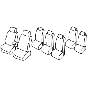 Set coprisedili Superior - Nero/Rosso - compatibile per Opel Zafira Tourer (11/11>12/19) Enjoy, Cosmo
