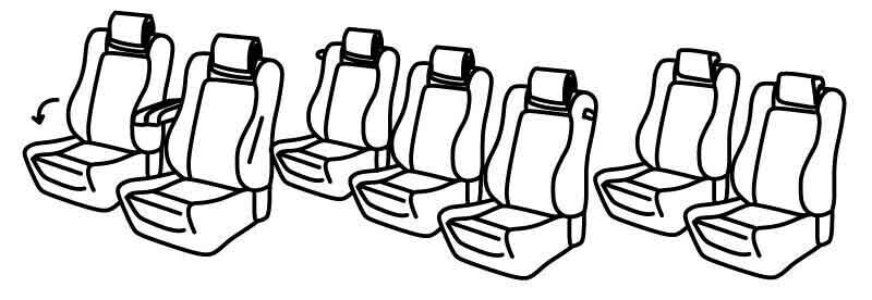 Set coprisedili Superior - Nero/Blu - compatibile per Peugeot 5008 (11/09>12/16) 7 posti