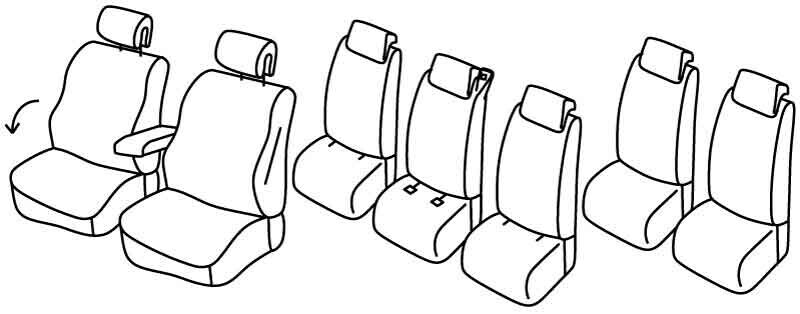 Set coprisedili Superior - Nocciola - compatibile per Renault Scenic 7 posti (05/09>10/16)