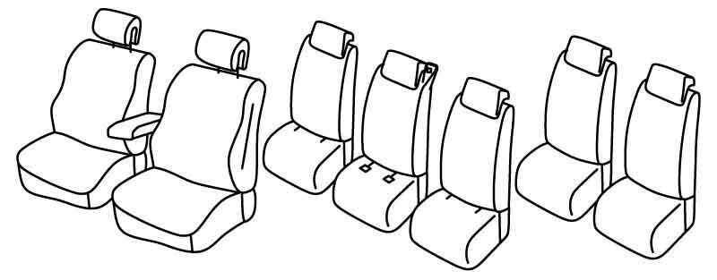 Set coprisedili Superior - Nocciola - compatibile per Renault Scenic 7 posti (05/09>10/16)