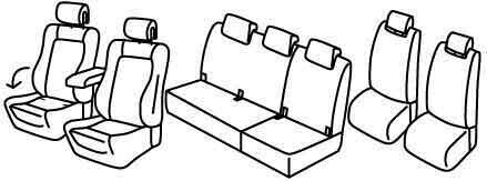 Set coprisedili Superior - Nero/Blu - compatibile per Renault Grand Scenic 7 posti (11/16>12/22)