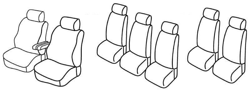 Set coprisedili Superior - Beige - compatibile per Volkswagen Sharan (05/95>09/10) fino al 2000