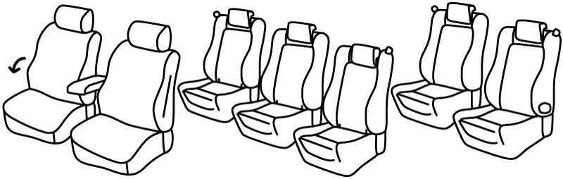 Set coprisedili Superior - Beige - compatibile per Volkswagen Sharan (10/10>07/20) Trendline