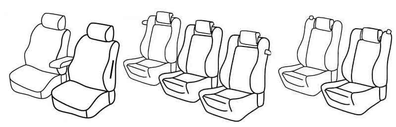 Set coprisedili Superior - Beige - compatibile per Volkswagen Sharan (10/10>07/20) Trendline