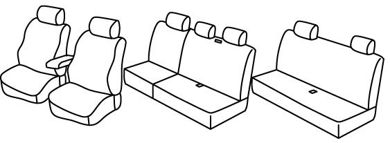 Set coprisedili Superior - Nocciola - compatibile per Volkswagen Caddy Maxi Life (09/07>08/15) Dal 09/2010