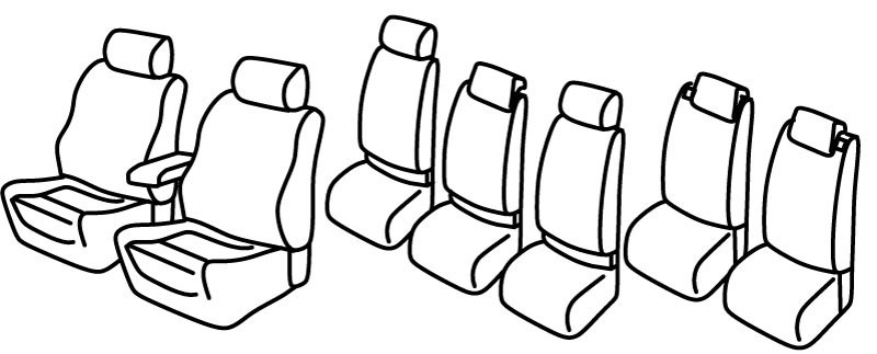Set coprisedili Superior - Nero/Blu - compatibile per Volkswagen Touran (05/03>07/10) Fino al 10/2006, Highline