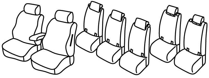 Set coprisedili Superior - Nero/Blu - compatibile per Volkswagen Touran (09/15>) Trendline