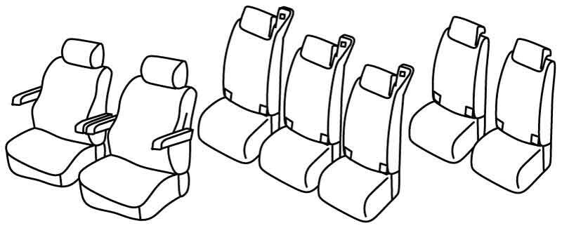 Set coprisedili Superior - Nero/Rosso - compatibile per Volkswagen Multivan T7 (09/22>)