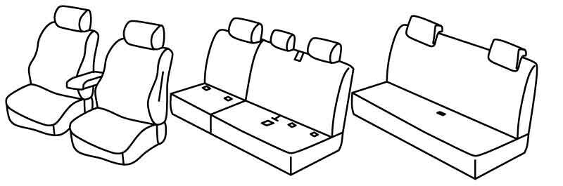 Set coprisedili Superior - Beige - compatibile per Volkswagen Caddy (09/15>12/20) Alltrack
