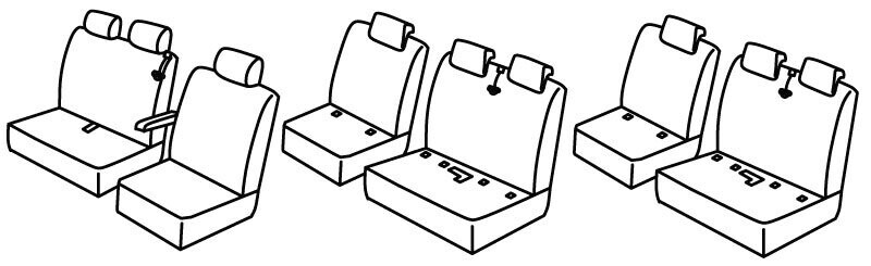 Set coprisedili Superior - Nero/Blu - compatibile per Toyota Proace Verso (05/16>)