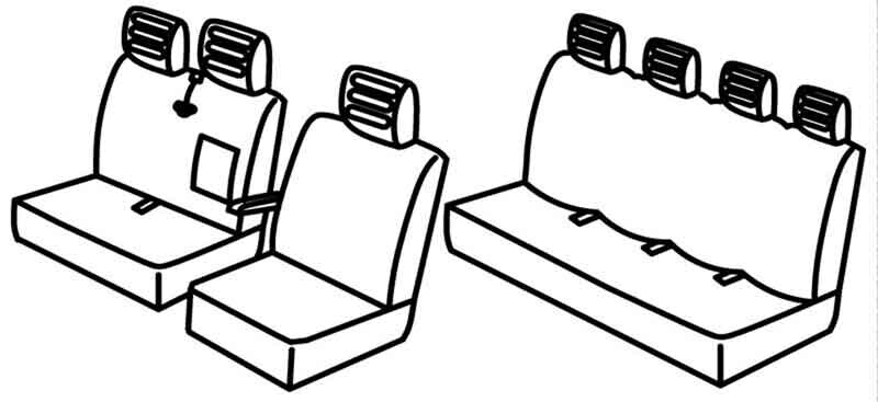 Set coprisedili Superior - Nero/Rosso - compatibile per Citroen Jumper (05/14>) fino al 2020 - Fiat Ducato (05/14>04/20) - Peugeot Boxer (05/14>) fino al 2020