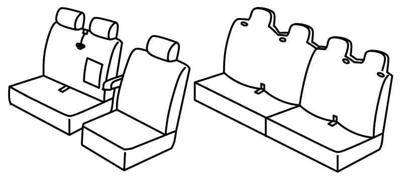Set coprisedili Superior - Nero/Rosso - compatibile per Citroen Jumper (05/14>)