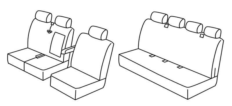 Set coprisedili Superior - Nero/Rosso - compatibile per Ford Transit (04/14>)