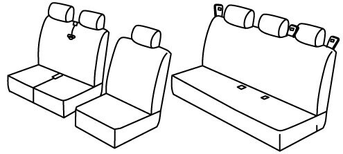 Set coprisedili Superior - Grigio/Nero - compatibile per Ford Tourneo Custom (08/23>)