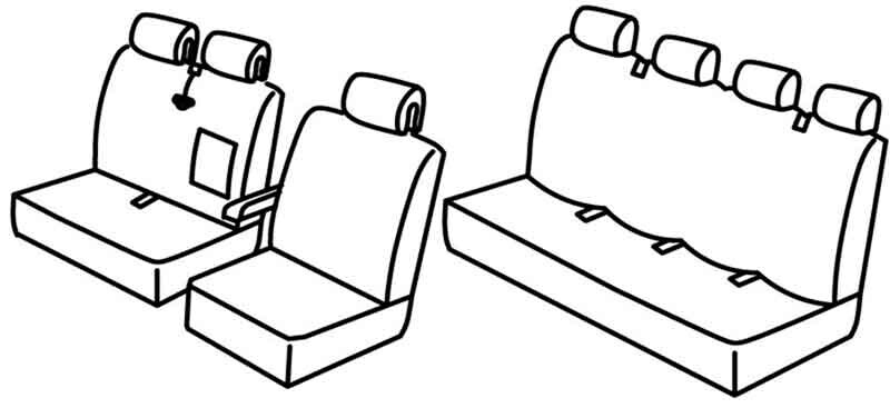 Set coprisedili Superior - Nero/Blu - compatibile per Mercedes Sprinter (06/06>05/18) - Volkswagen Crafter (04/06>12/16)