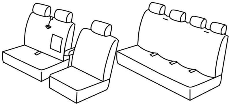 Set coprisedili Superior - Grigio/Nero - compatibile per Mercedes Sprinter (06/06>05/18) - Volkswagen Crafter (04/06>12/16)