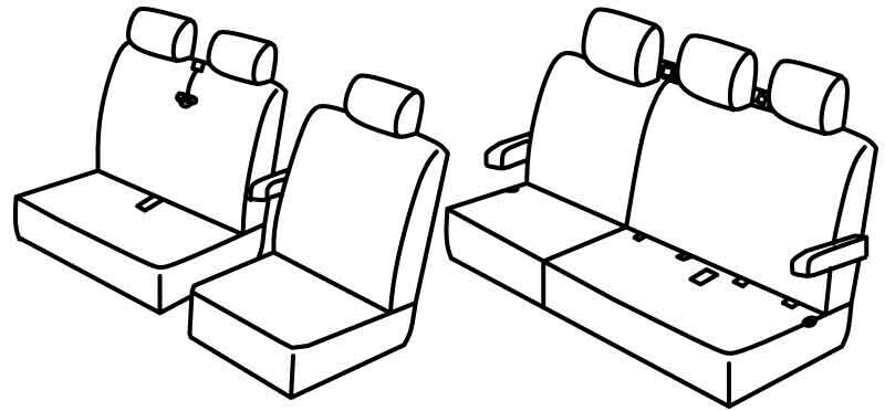 Set coprisedili Superior - Nero/Blu - compatibile per Mercedes Classe V (03/14>) - Mercedes Vito (01/15>)