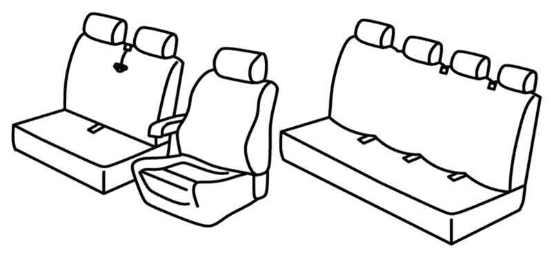 Set coprisedili Superior - Nero/Rosso - compatibile per Mercedes Sprinter (06/18>)
