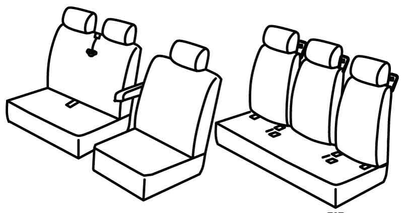 Set coprisedili Superior - Nero/Blu - compatibile per Mercedes Sprinter (06/18>)