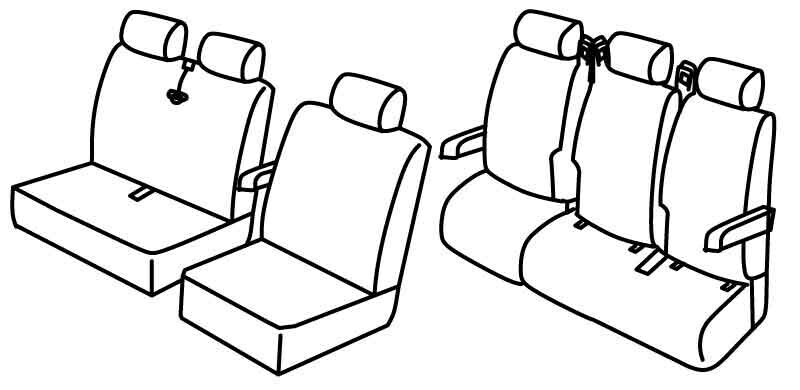 Set coprisedili Superior - Nero/Blu - compatibile per Mercedes Classe V (03/14>) - Mercedes Vito (01/15>)