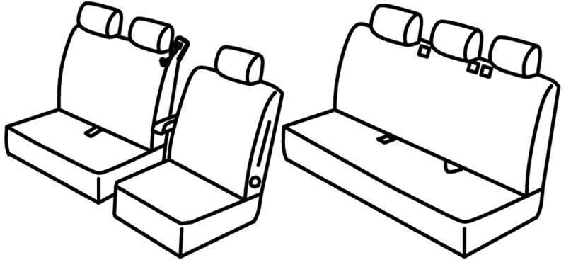 Set coprisedili Superior - Nero/Blu - compatibile per Opel Vivaro (03/19>) - Peugeot Expert (04/16>)